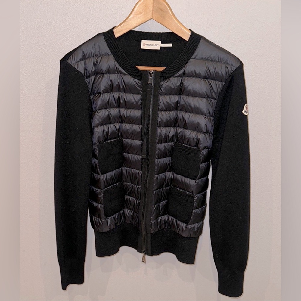 MONCLER Padded Wool Cardigan, Small